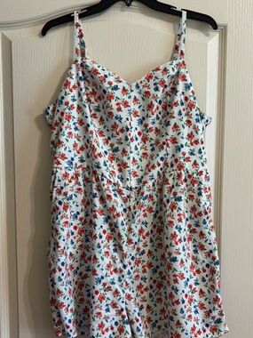 Old Navy White Multicolor Smocked romper